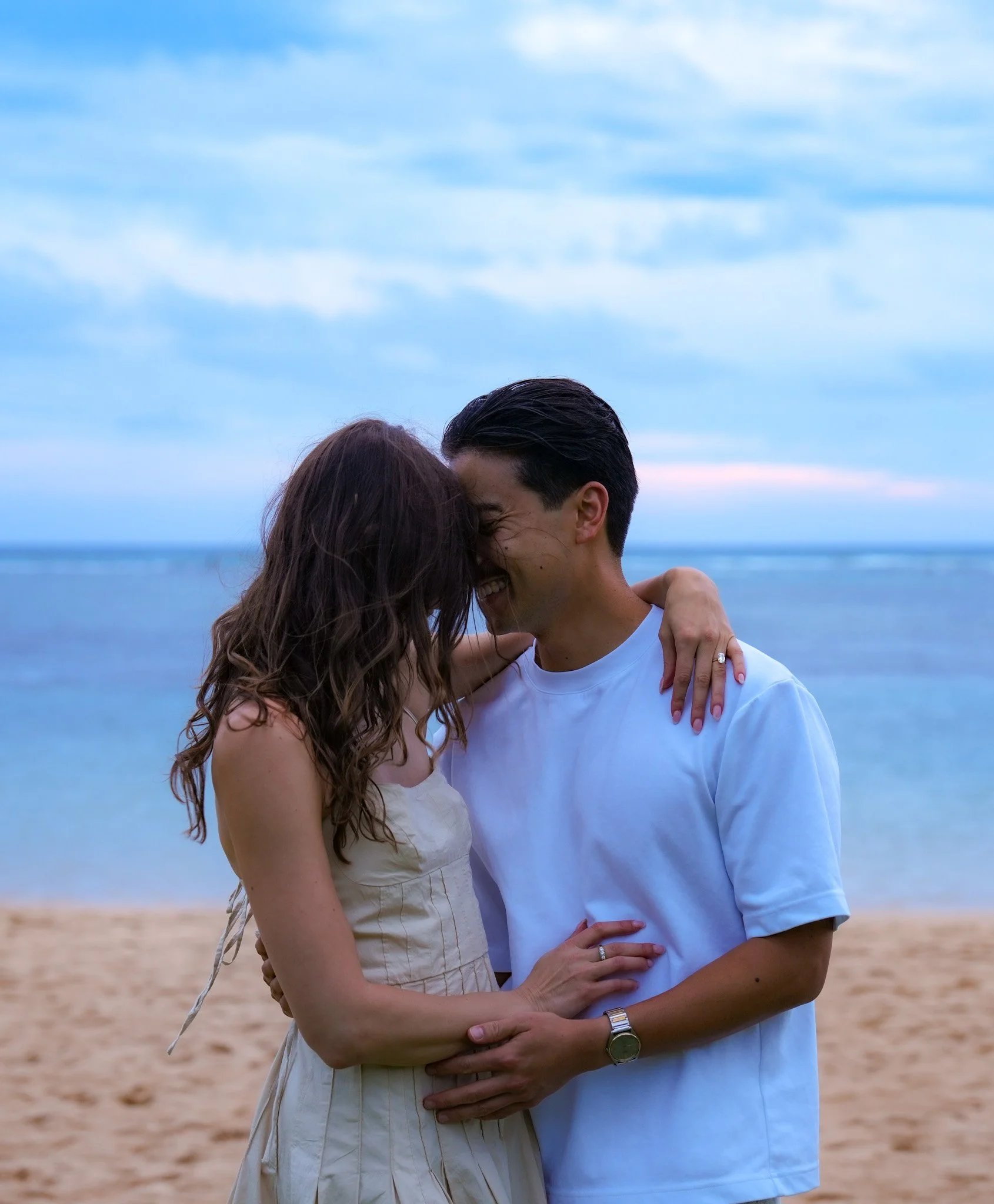 Engaged couple during their session