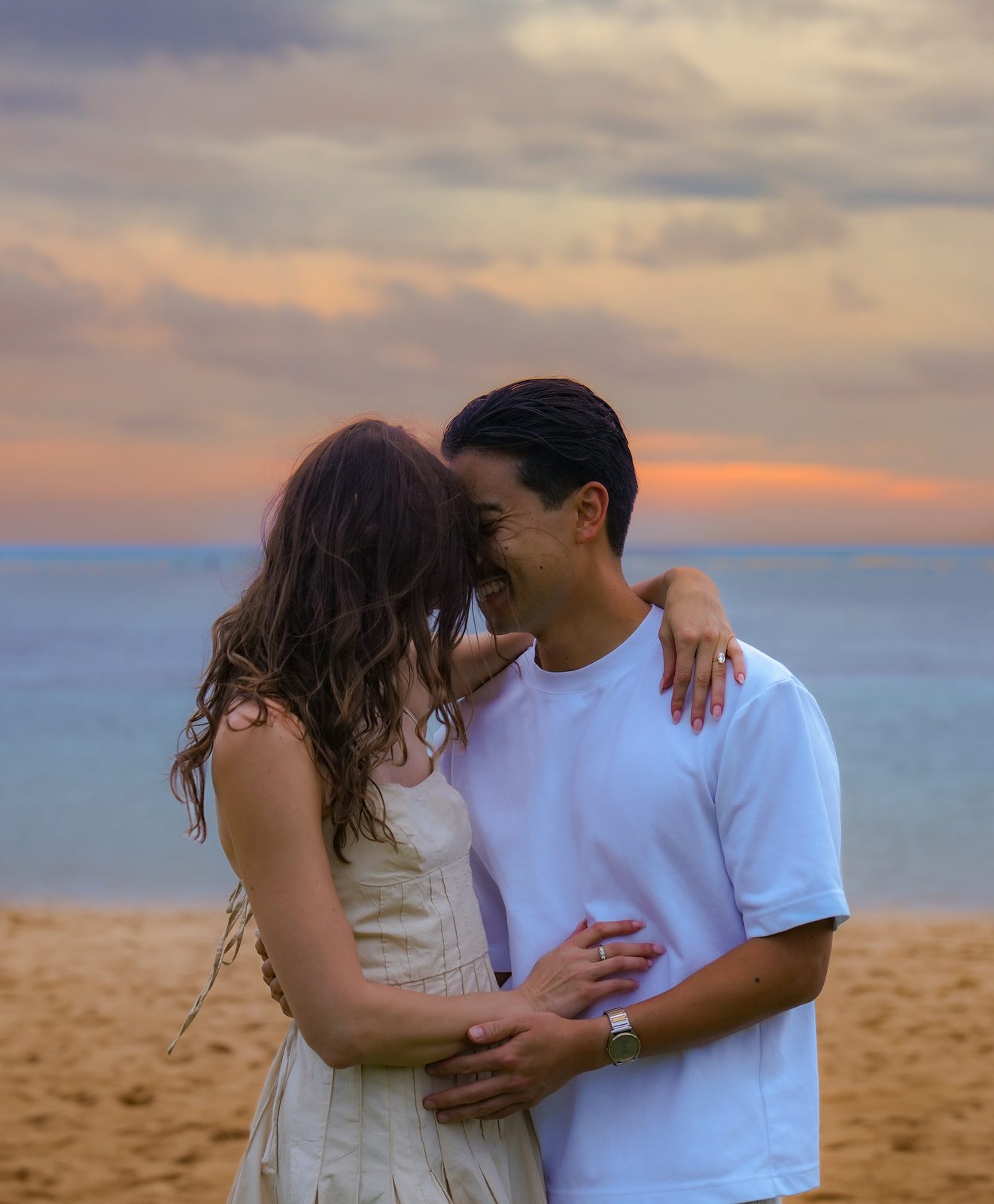 Engaged couple during their session